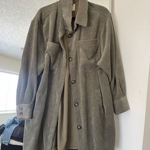 Olive green shacket (long)